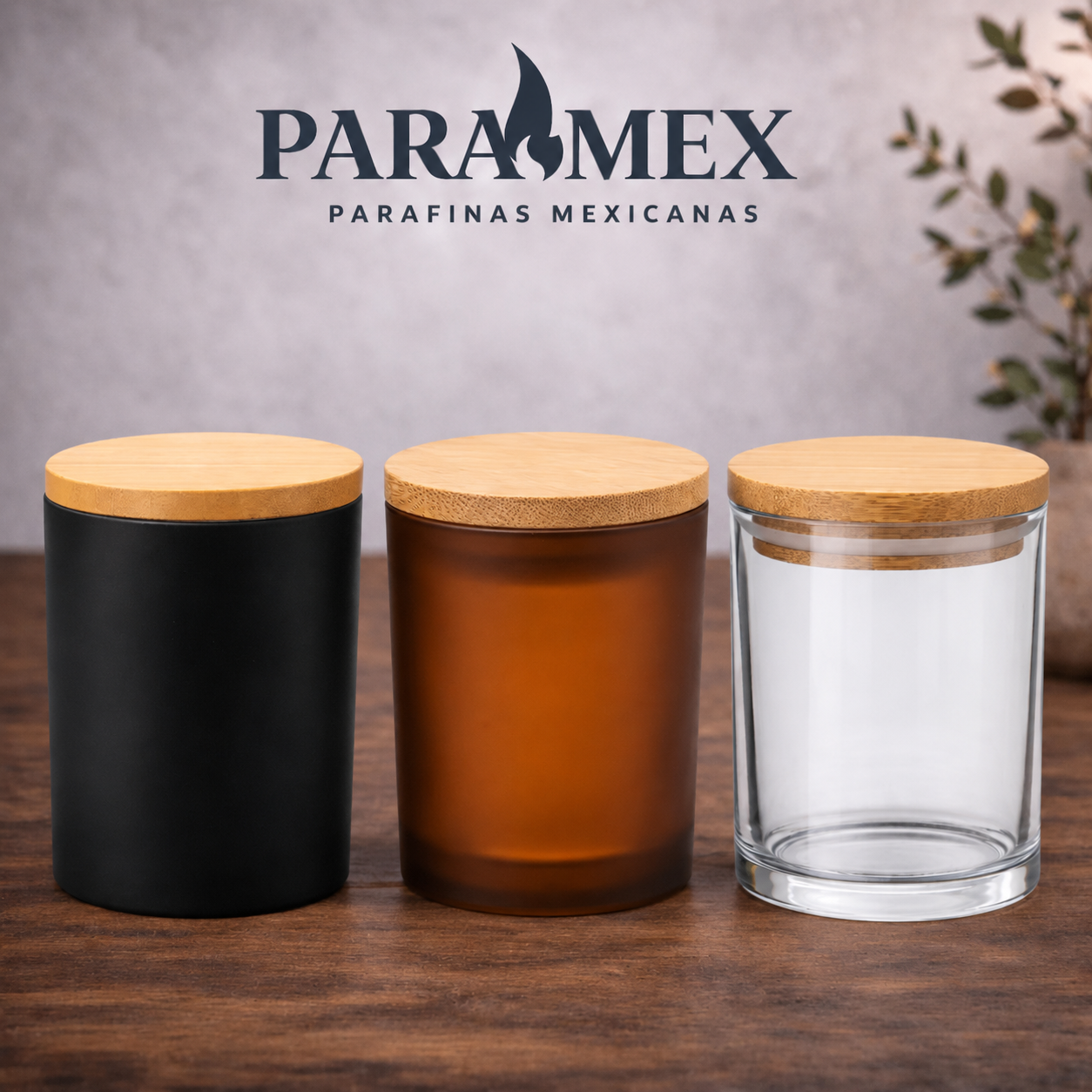 Vaso votivo con tapa de madera